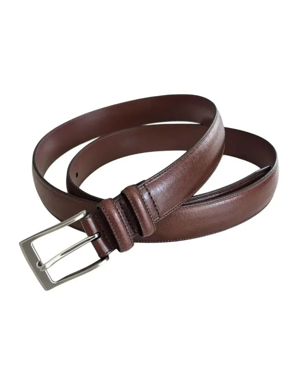 NWT PERRY ELLIS Portfolio Milled Leather Brown Belt MEN'S 46